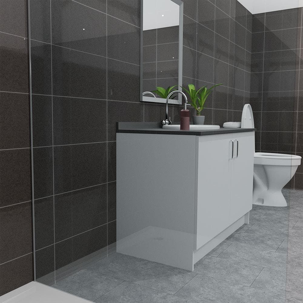 Contemporary Black Bella Tile Effect 50cm Wall Panel - Image 3