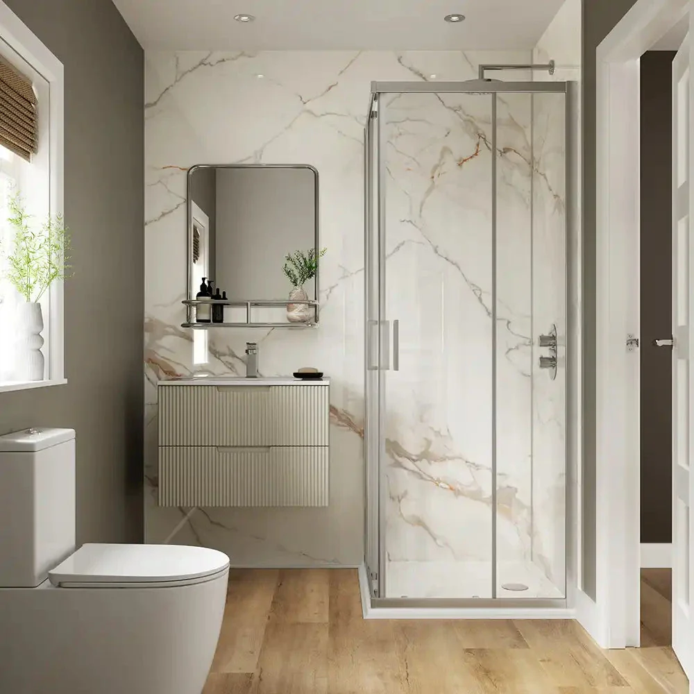 Corinthia Gloss 950mm Solid Core Aqua Wall Panel