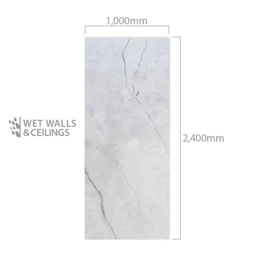 Light Grey Carrara Supergloss 1m Solid Core Wall Panel - Image 2