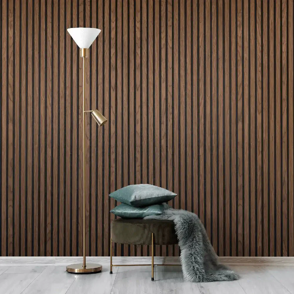 Slatwall Ultra Smoked Walnut 60cm x 2.4m Acoustic Wall Panel - Image 3
