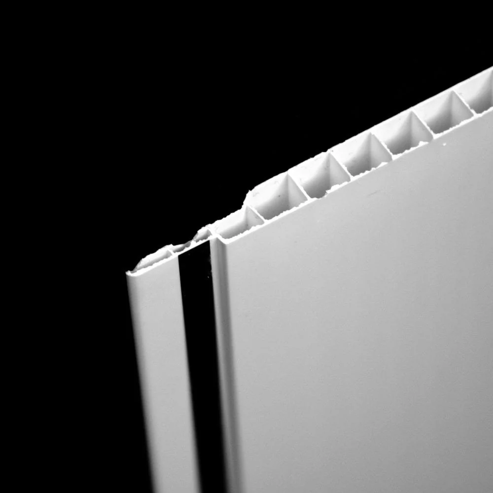 White & Silver 2 Strip 25cm x 4m Ceiling Panels - Image 3