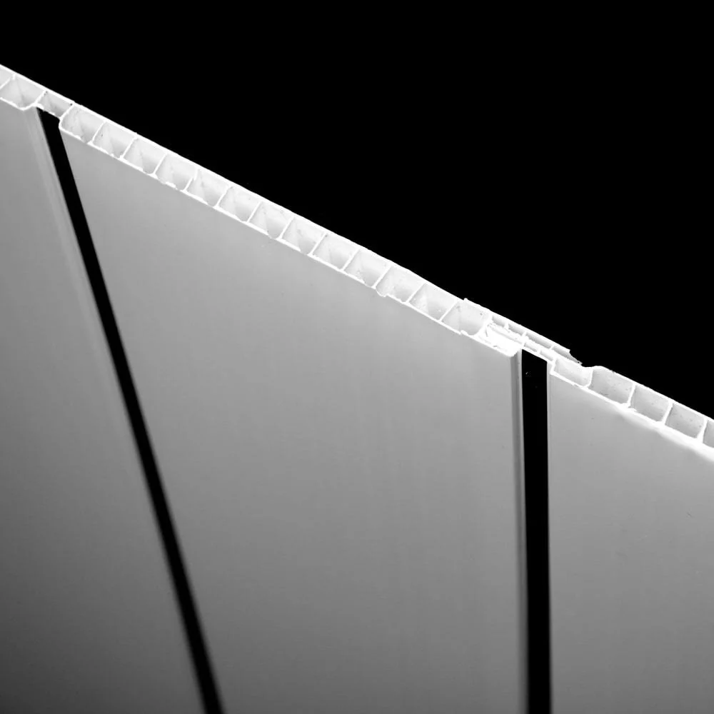 White & Silver 2 Strip 25cm x 4m Ceiling Panels - Image 4